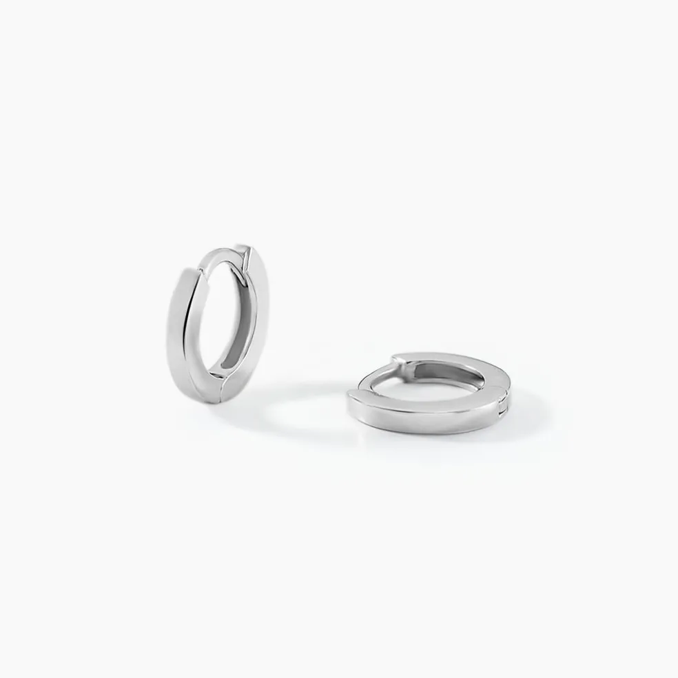 Créoles Argent Blanc Eleanora