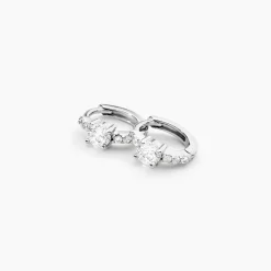 Créoles Argent Blanc Gregh Oxydes De Zirconium