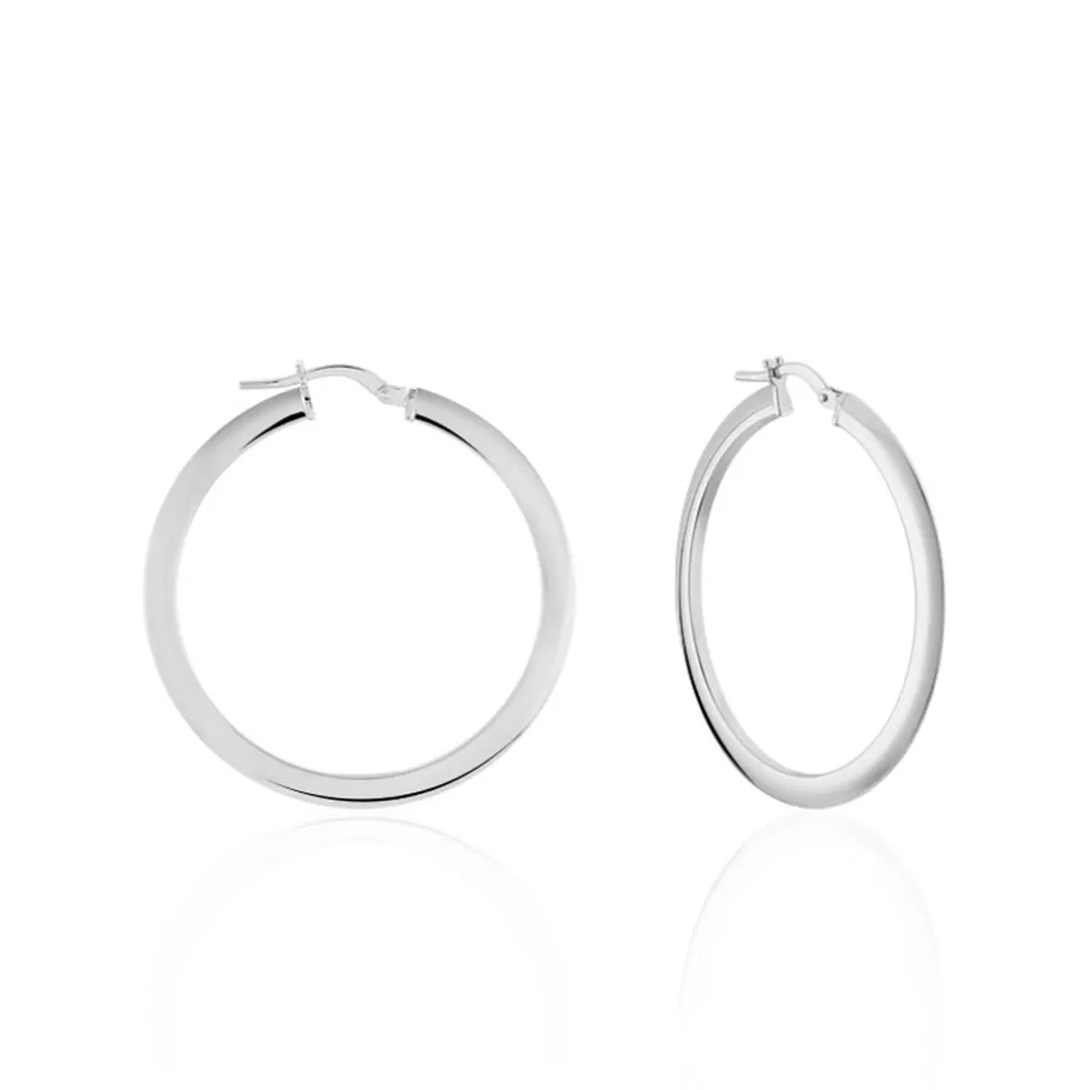 Créoles Argent Blanc Hally
