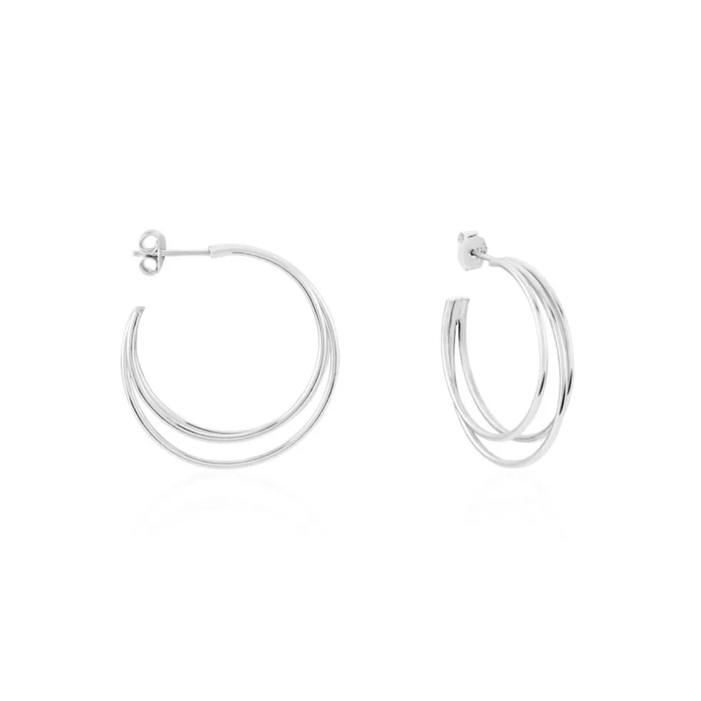 Créoles Argent Blanc Jukka