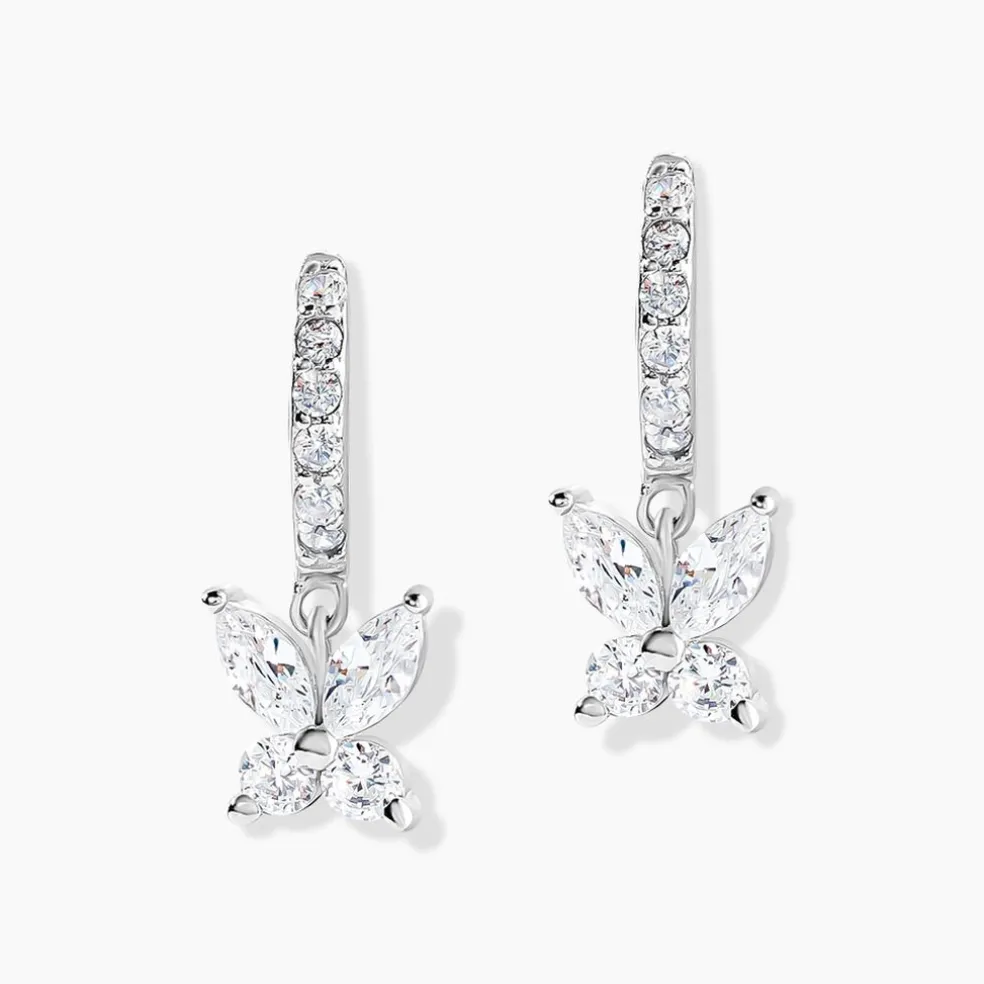 Créoles Argent Blanc Karitate Oxydes De Zirconium