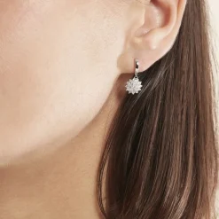 Créoles Argent Blanc Maximille Oxydes De Zirconium