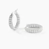 Créoles Argent Blanc Menelas Oxydes De Zirconium