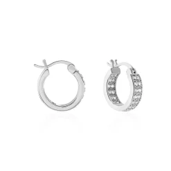 Créoles Argent Blanc Menelas Oxydes De Zirconium