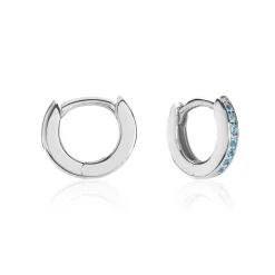 Créoles Argent Blanc Rio Saara Oxydes De Zirconium