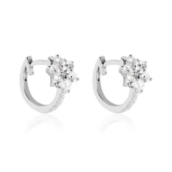Créoles Argent Blanc Sanz Oxyde De Zirconium