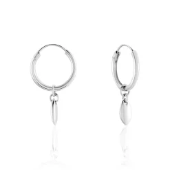 Créoles Argent Blanc Shelia