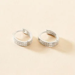 Créoles Argent Blanc Taki Oxydes De Zirconium