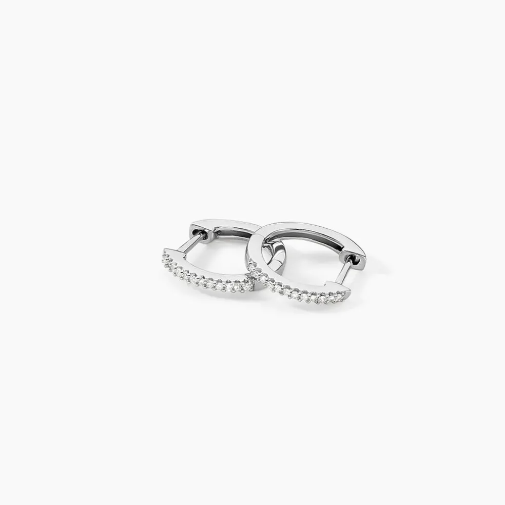 Créoles Aryanna Rondes Or Blanc Diamant