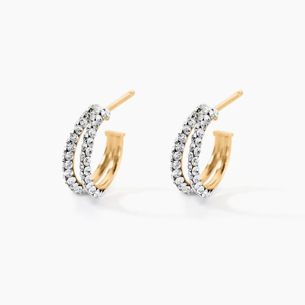 Créoles Atallah Or Jaune Strass
