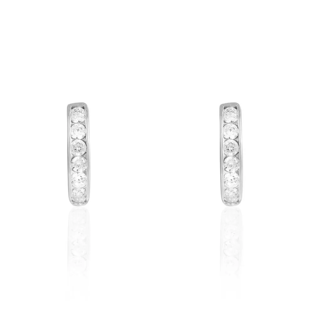 Créoles Callyste Rondes Argent Blanc Oxyde De Zirconium
