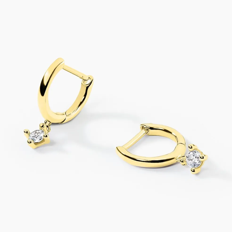 Créoles Claud Or Jaune Diamant Synthétique