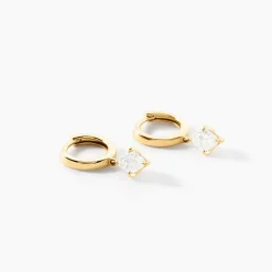 Créoles Collection Icone Or Jaune Diamant Synthétique