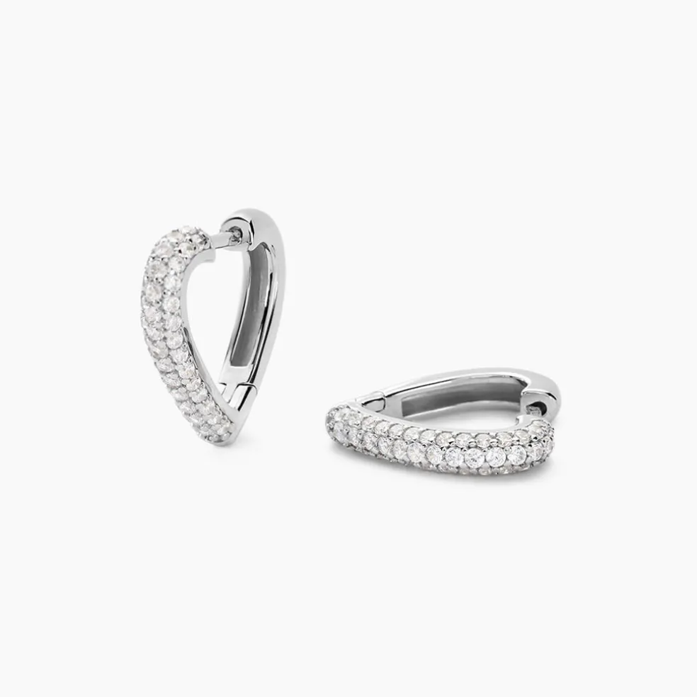 Créoles Declaration Argent Blanc Oxyde De Zirconium