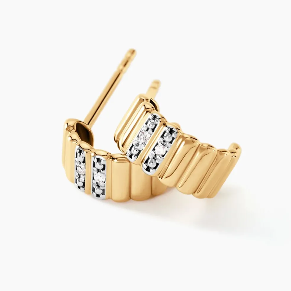 Créoles Diamantae Or Jaune Diamant
