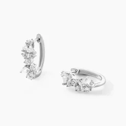 Créoles Eclat d'Aurore Argent Blanc Oxyde De Zirconium