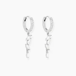 Créoles Elnore Argent Blanc Oxyde De Zirconium