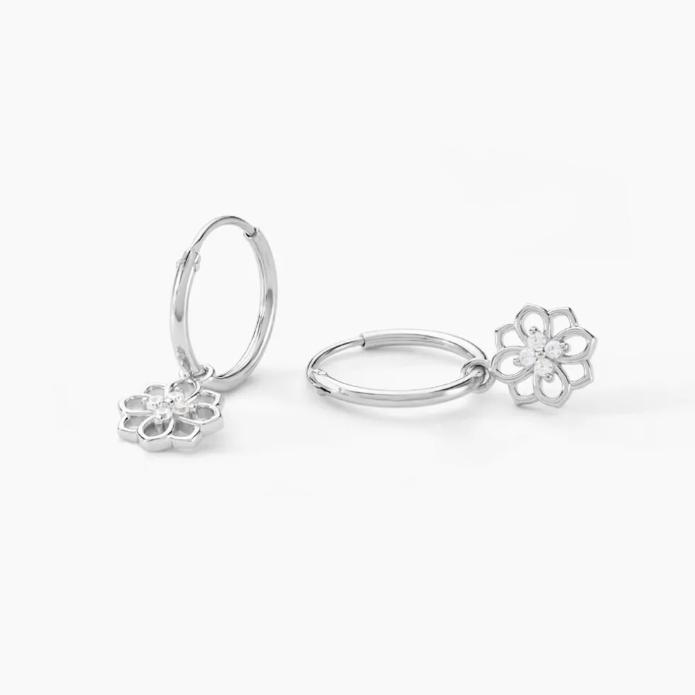 Créoles Embelia Argent Blanc Oxyde De Zirconium