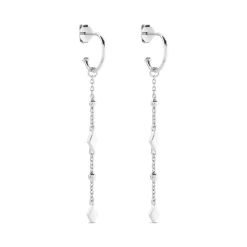 Créoles Fancy Argent Blanc