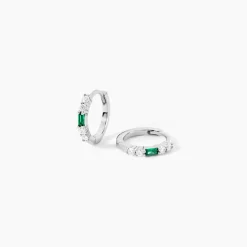 Créoles Felisa Argent Blanc Oxyde De Zirconium