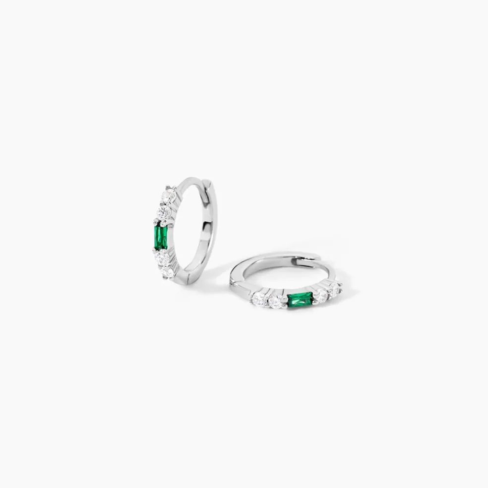 Créoles Felisa Argent Blanc Oxyde De Zirconium