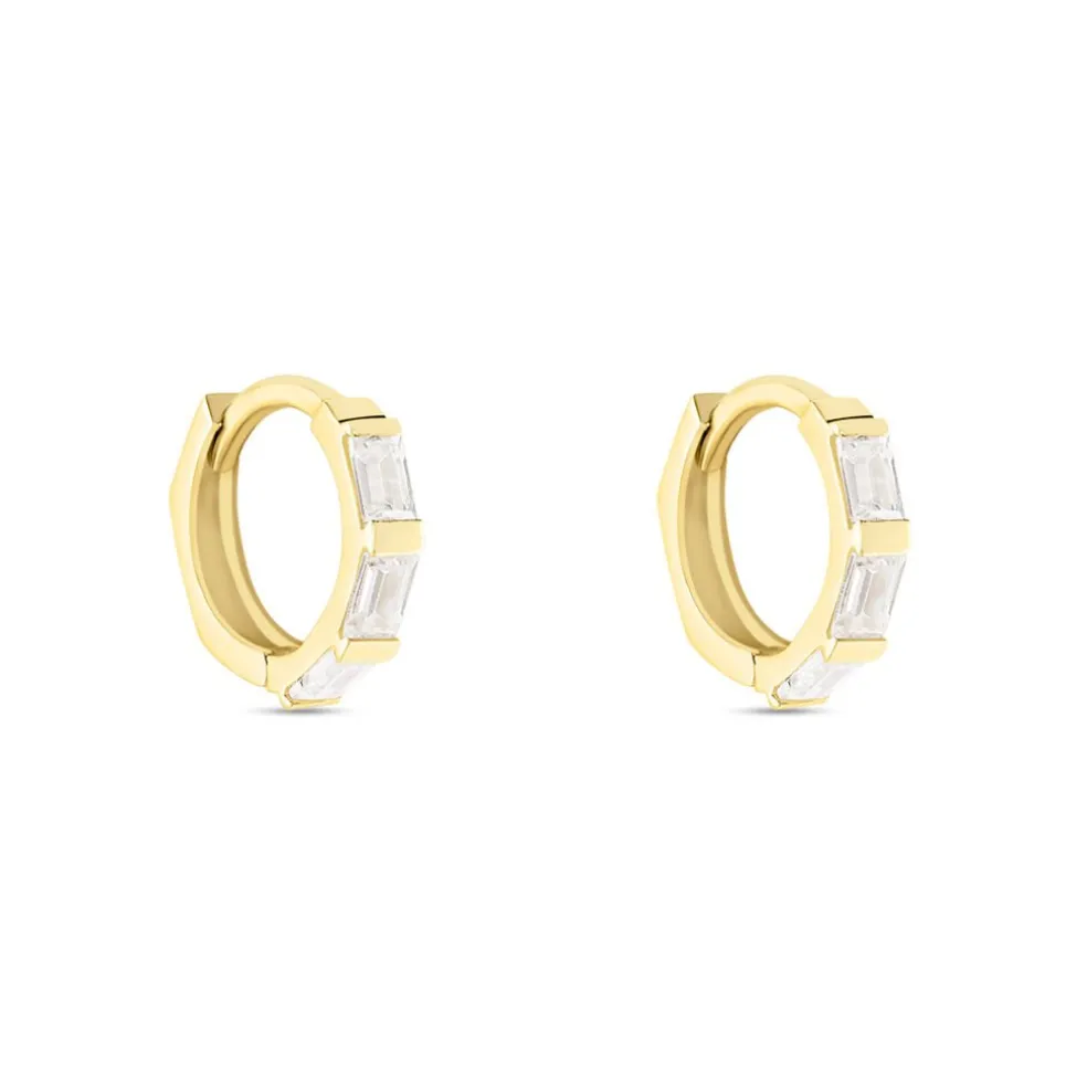 Créoles Gatsby Or Jaune Oxydes De Zirconium