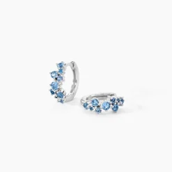 Créoles Ginnie Argent Blanc Oxyde De Zirconium