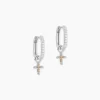 Créoles Glynis Argent Blanc Oxyde De Zirconium