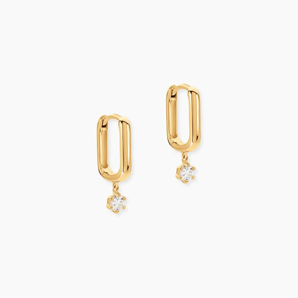 Créoles Haul Or Jaune Diamant Synthétique