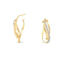 Créoles Hilharriette Or Jaune Strass