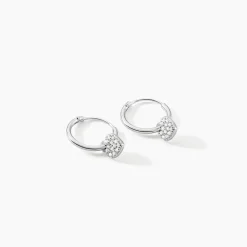 Créoles Ili Argent Rhodié Oxyde De Zirconium