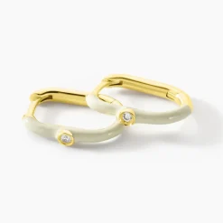 Créoles Infini Pop Argent Jaune Oxyde De Zirconium