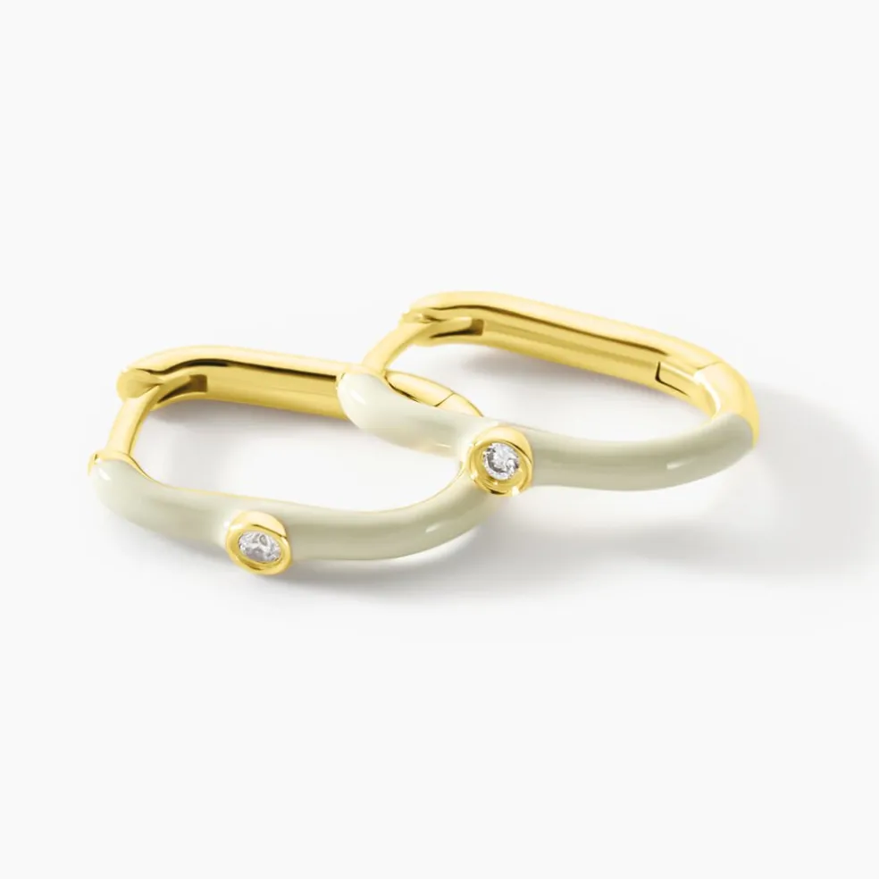 Créoles Infini Pop Argent Jaune Oxyde De Zirconium