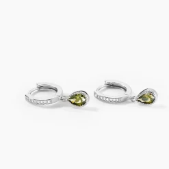 Créoles Jerusha Argent Blanc Oxyde De Zirconium