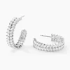 Créoles Jovan Argent Blanc Oxyde De Zirconium