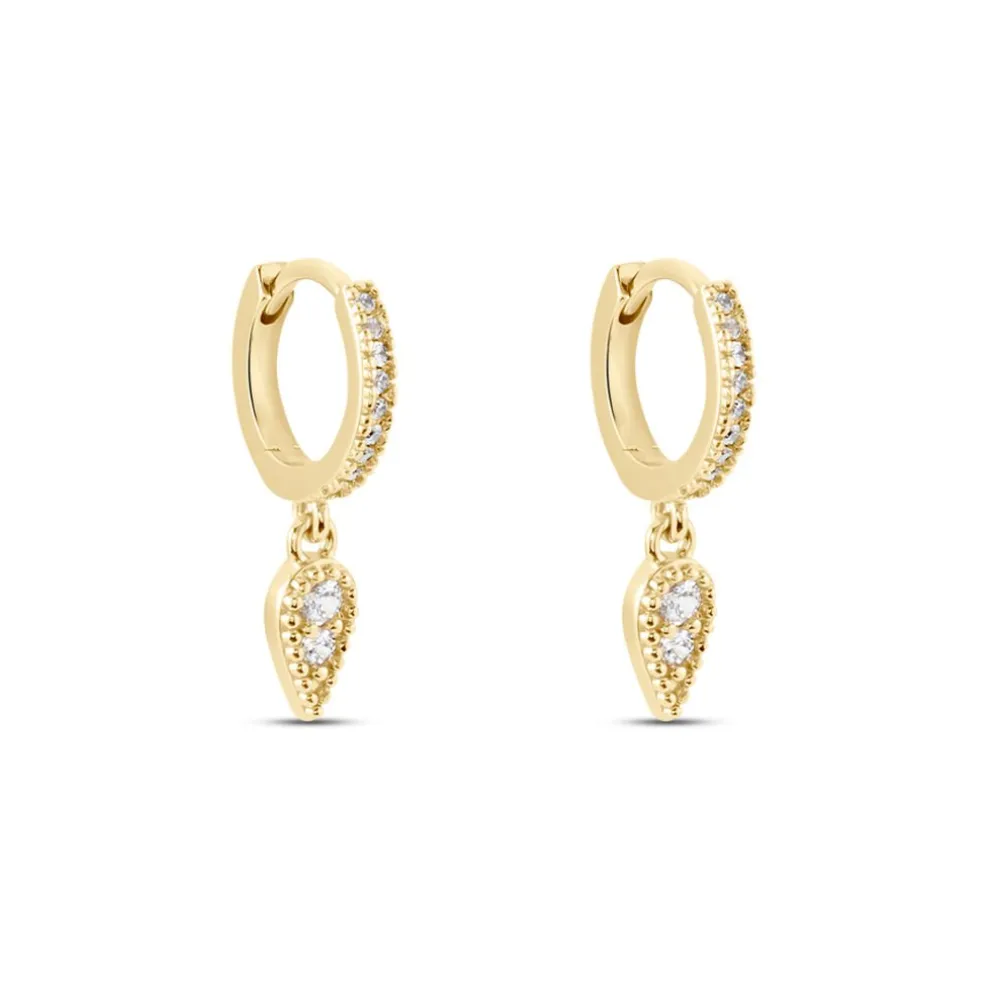 Créoles Lilibeth Plaqué Or Jaune Oxyde De Zirconium Oxyde