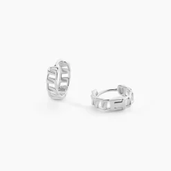 Créoles Linkki Argent Blanc