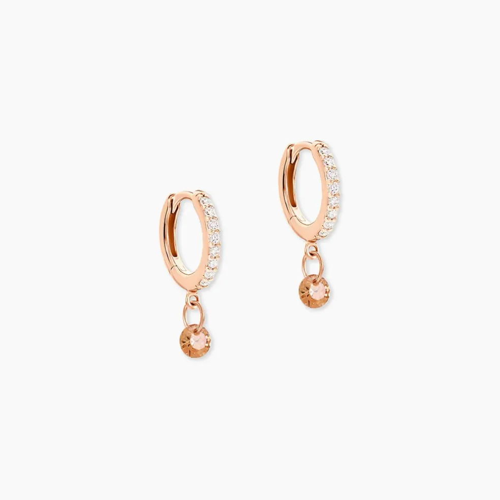 Créoles Lisenn Argent Rose Oxyde De Zirconium