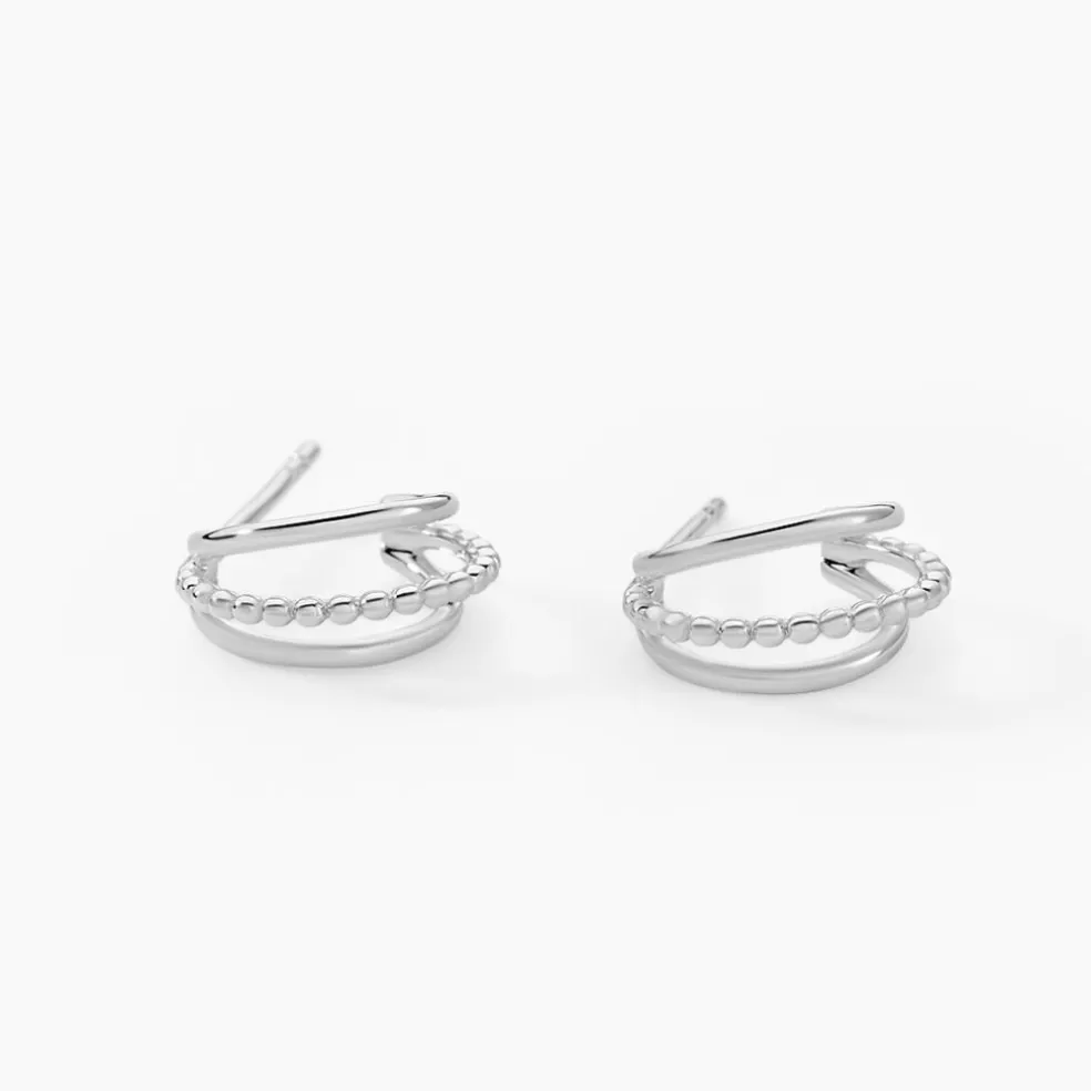 Créoles Louisette Argent Blanc