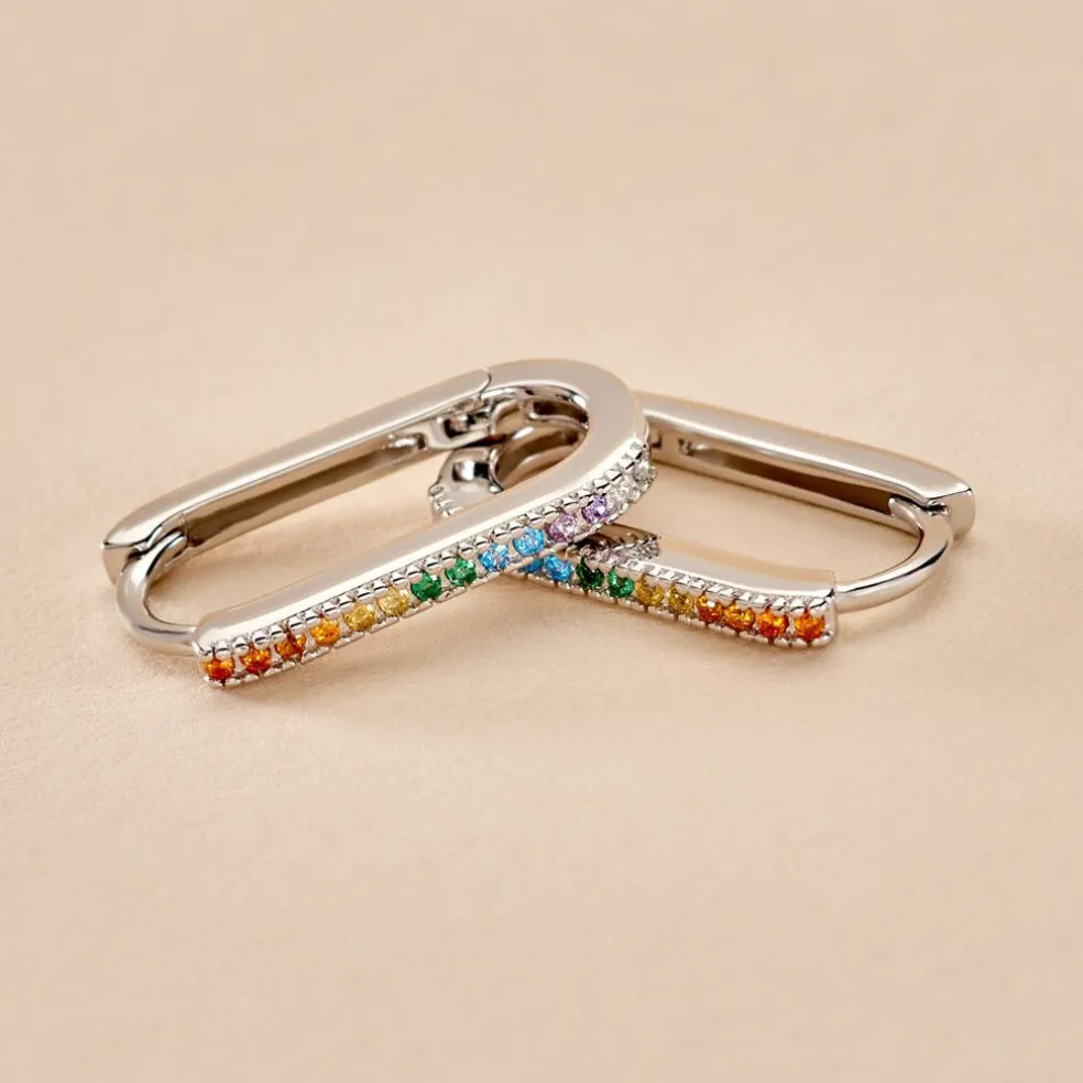 Créoles Lutetia Argent Blanc Oxyde De Zirconium