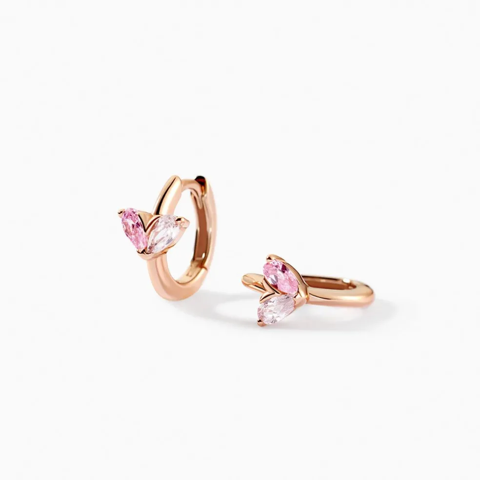 Créoles Myhalf Argent Rose Oxyde De Zirconium