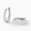 Créoles Nandie Argent Blanc Oxyde De Zirconium