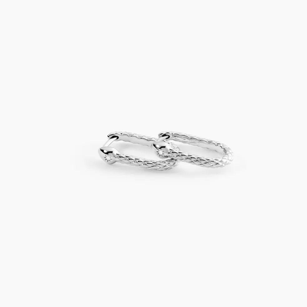 Créoles Oria Argent Blanc Oxyde De Zirconium