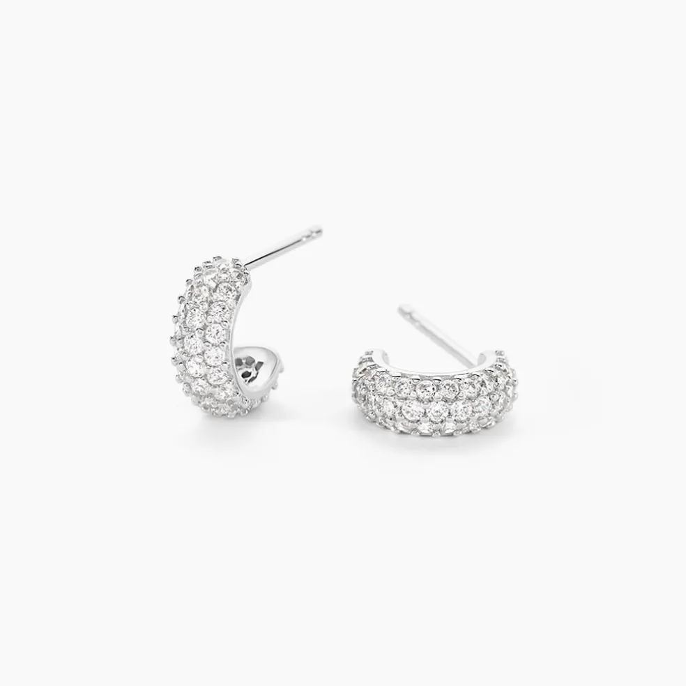 Créoles Palome Argent Blanc Oxyde De Zirconium