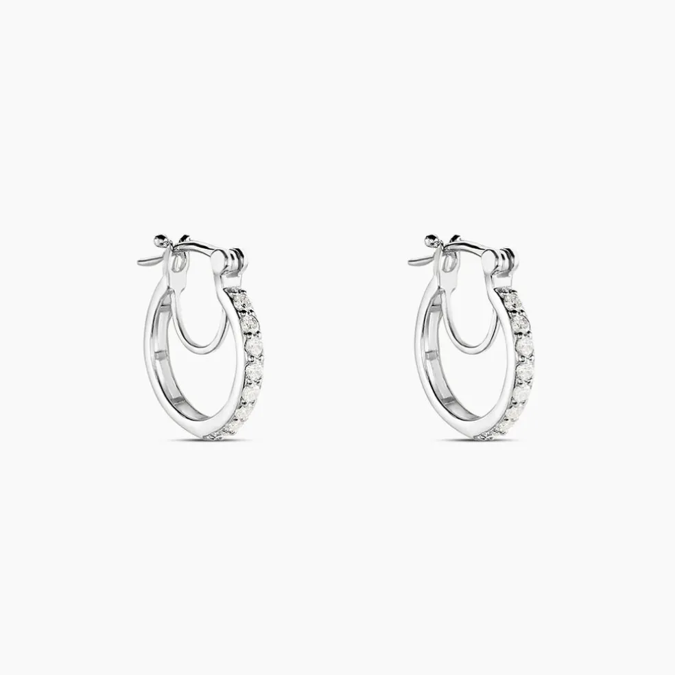 Créoles Pasha Argent Blanc Oxyde De Zirconium