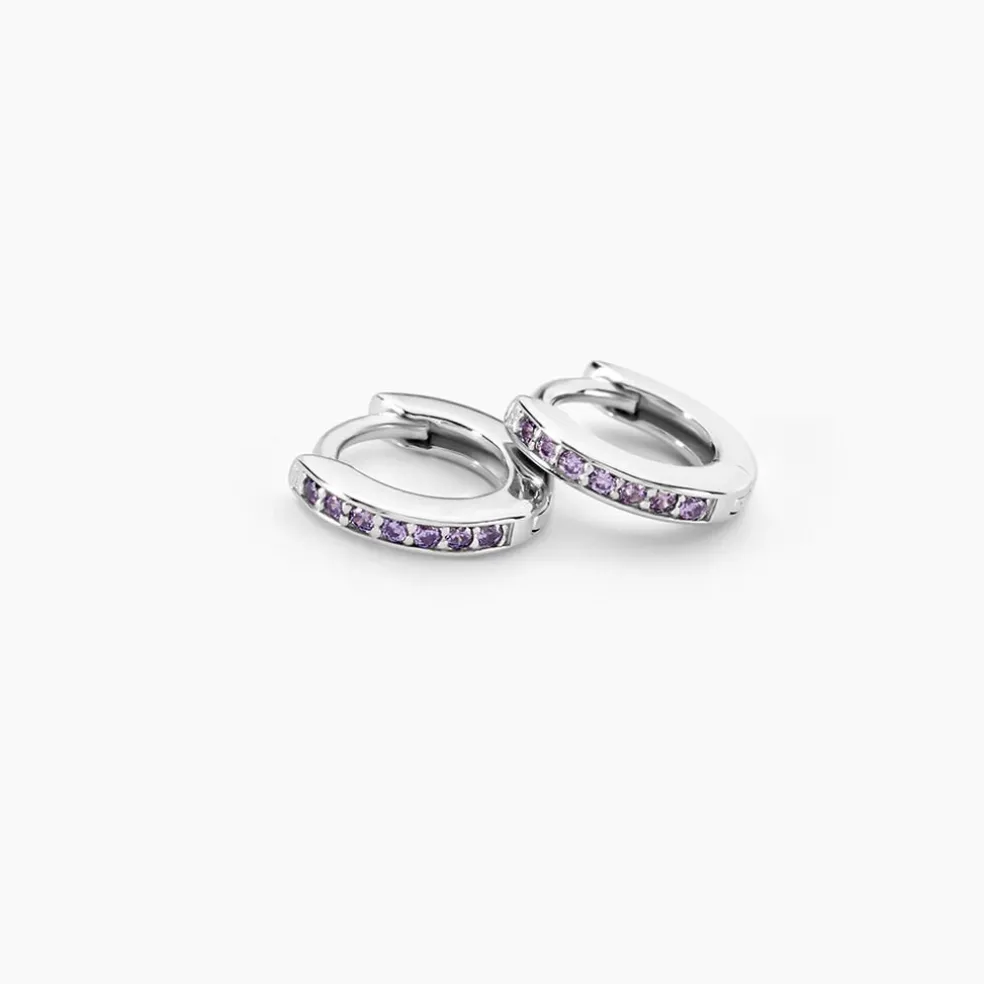 Créoles Rio Argent Blanc Oxyde De Zirconium