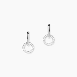 Créoles Riva Argent Blanc Oxyde De Zirconium