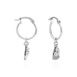 Créoles Salli Argent Blanc Oxyde De Zirconium