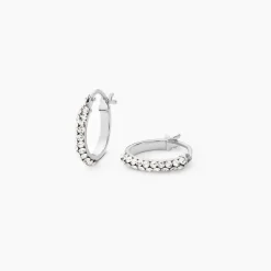Créoles Sandrine Or Blanc Strass