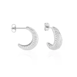 Créoles Shanice Argent Blanc